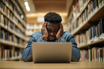Exhausted Learner: Tired African American Student Battling Online Education Challenges in Library