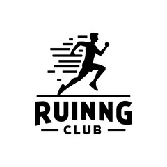running flat logo design template