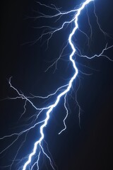 A Powerful Flash of Lightning Strikes Through the Dark Sky with Jagged Branches and Electric Energy