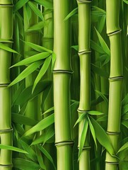 Obraz premium Lush Green Bamboo Forest Texture.