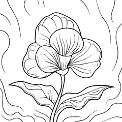Fototapeta premium Begonia flower coloring page design
