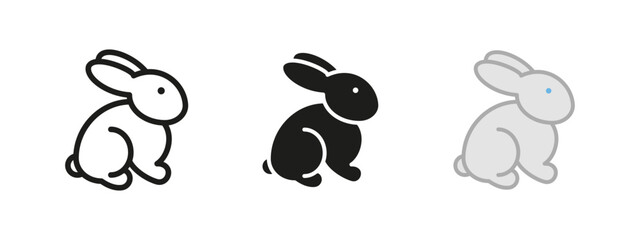Rabbit icon. Easter bunny vector illustration. Cute animal pet symbol for spring and nature. Fluffy mammal with adorable appearance. Perfect symbol for wildlife and animal lovers.