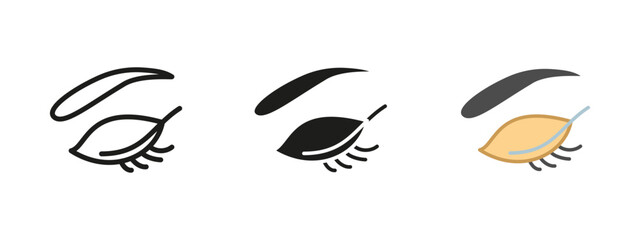 Eye icon. Stylized eye with eyebrow and eyelashes vector illustration. Beauty and makeup symbol representing cosmetic enhancement, fashion and glamour concepts.