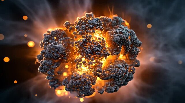 Atomarer Partikelausbruch in simuliertem Raum
