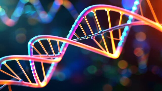 Genetischer Code mit leuchtenden DNA-Str&auml;ngen