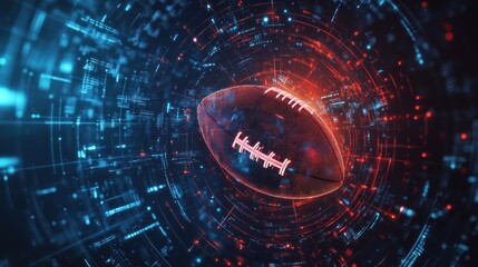 Obraz premium Digital American Football: Futuristic Sports Tech