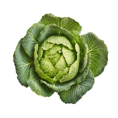 Obraz premium Fresh Organic Green Cabbage Showcasing Natural Leaf Details