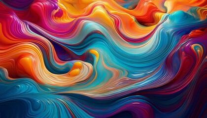 Irregular waves of color bending in strange patterns, creating a liquid-like movement that feels dynamic and fluid.
