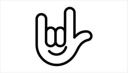 Hand Gesture 'I Love You' Sign Language Vector.