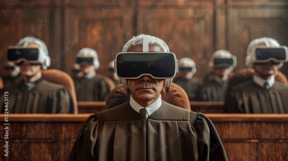 Poster virtual reality trial transforms judiciary practices with augmented experiences in a futuristic cour