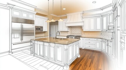 Progressive Kitchen Design Journey: From Blueprint to Finished Home Framing