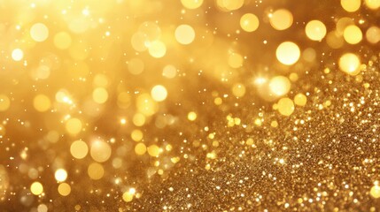 Radiant Gold Confetti Cascade. Shimmering Overlay for Celebratory Backgrounds
