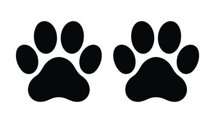 Black Paw Print Icon Vector © Tania