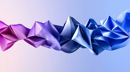 Abstract 3D Render: Flowing Blue and Purple Geometric Forms AI Generated