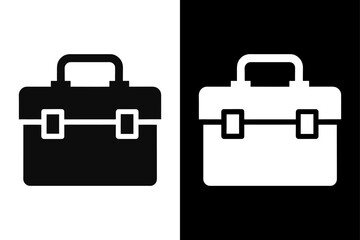 Black and White Toolbox Silhouette Perfect for Construction and Repair Themes.