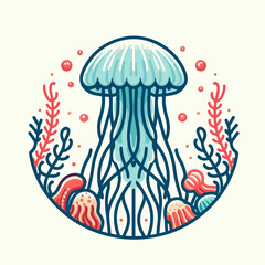 vector illustration of jellyfish