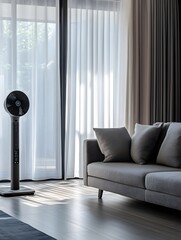 Smart fan with digital display and remote control