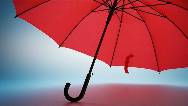 Red umbrella with modern gradient background