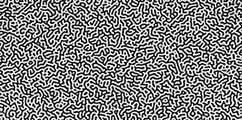 Abstract truing organic wallpaper Turing reaction diffusion monochrome seamless pattern .Monochrome Turing reaction background .Natural seamless line pattern. Linear design with biological shapes