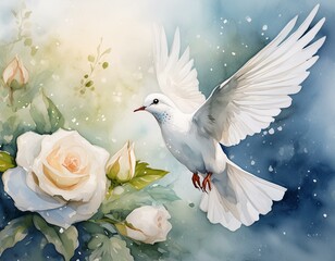 Fototapeta premium Generated image White Dove