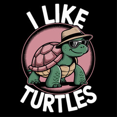 Turtle vector cartoon T Shirt Design designs