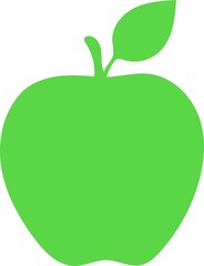 green apple vector illustration isolated with white color.