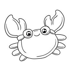 Hand drawing style of cute crab character vector. It is suitable for sea creature icon, sign or symbol.