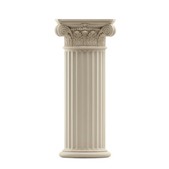Elegant Ionic Column Isolated on Transparent Background for Architectural Visualization