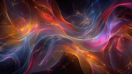 Fototapeta premium Cosmic Nebula: A Symphony of Celestial Colors
