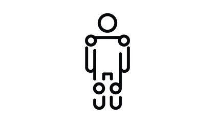 Human Body Diagram Vector with Simplified Structure.