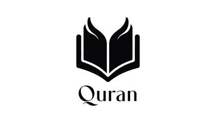 Quran Book Icon with Open Pages.