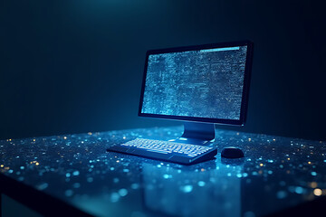 Digital workspace interaction modern office technology art virtual environment close-up innovation