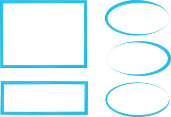 bright light blue colorful pattern decorative borders shapes set
