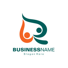 Love logo, two people forming a heart