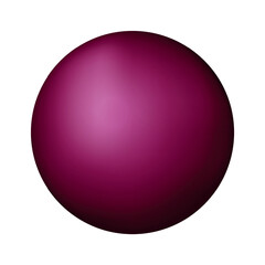 Fototapeta premium Glass pink ball or precious pearl. Glossy realistic ball, 3D abstract vector illustration highlighted on a white background. Big metal bubble with shadow.