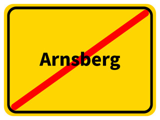 Grafische Darstellung des Ortsausgangsschildes von der Stadt Arnsberg im Sauerland