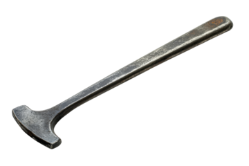 A Weathered Metal Tool, Possibly For Leatherwork Or Shoemaking, Rests Against A Stark Isolated on Transparent Background Showing Its Aged, Rustic Charm