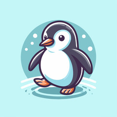 penguin on ice