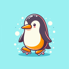 penguin on snow