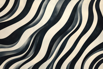 Abstract background with wavy, black and beige stripes creating a textured, dynamic pattern.