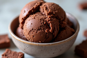Savoring chocolate ice cream delights kitchen food photography indoor close-up indulgence
