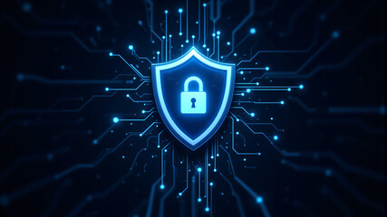 Fototapeta premium Digital Security Shield Protecting Your Data