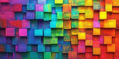 Colorful Pixels Abstract Design