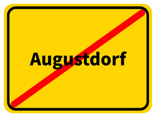 Illustration eines Stadtausgangsschildes von Augustdorrf, einer Gemeinde des Kreises Lippe