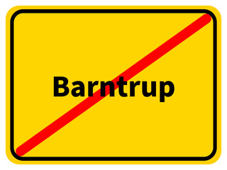 Illustration eines Stadtausgangsschildes von Barntrup, einer Gemeinde des Kreises Lippe