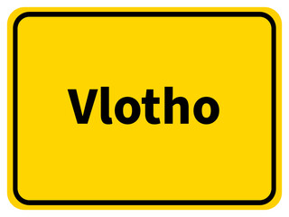 Illustration eines Stadteingangsschildes von Vlotho, einer Gemeinde des Kreises Herford