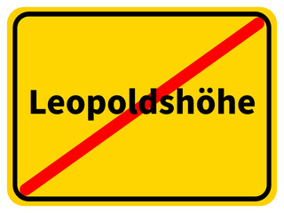 Illustration eines Stadtausgangsschildes von Leopoldshöhe, einer Gemeinde des Kreises Lippe