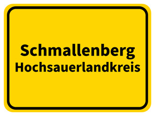 Illustration eines Stadteingangsschildes von Schmallenberg, einer Gemeinde des Hochsauerlandkreis im Sauerland