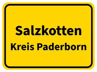 Obraz premium Illustration eines Stadteingangsschildes von Salzkotten, einer Gemeinde des Kreises Paderborn