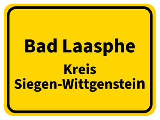 Illustration eines Stadteingangsschildes von Bad Laasphe, einer Gemeinde des Kreises Siegen-Wittgenstein im Siegerland